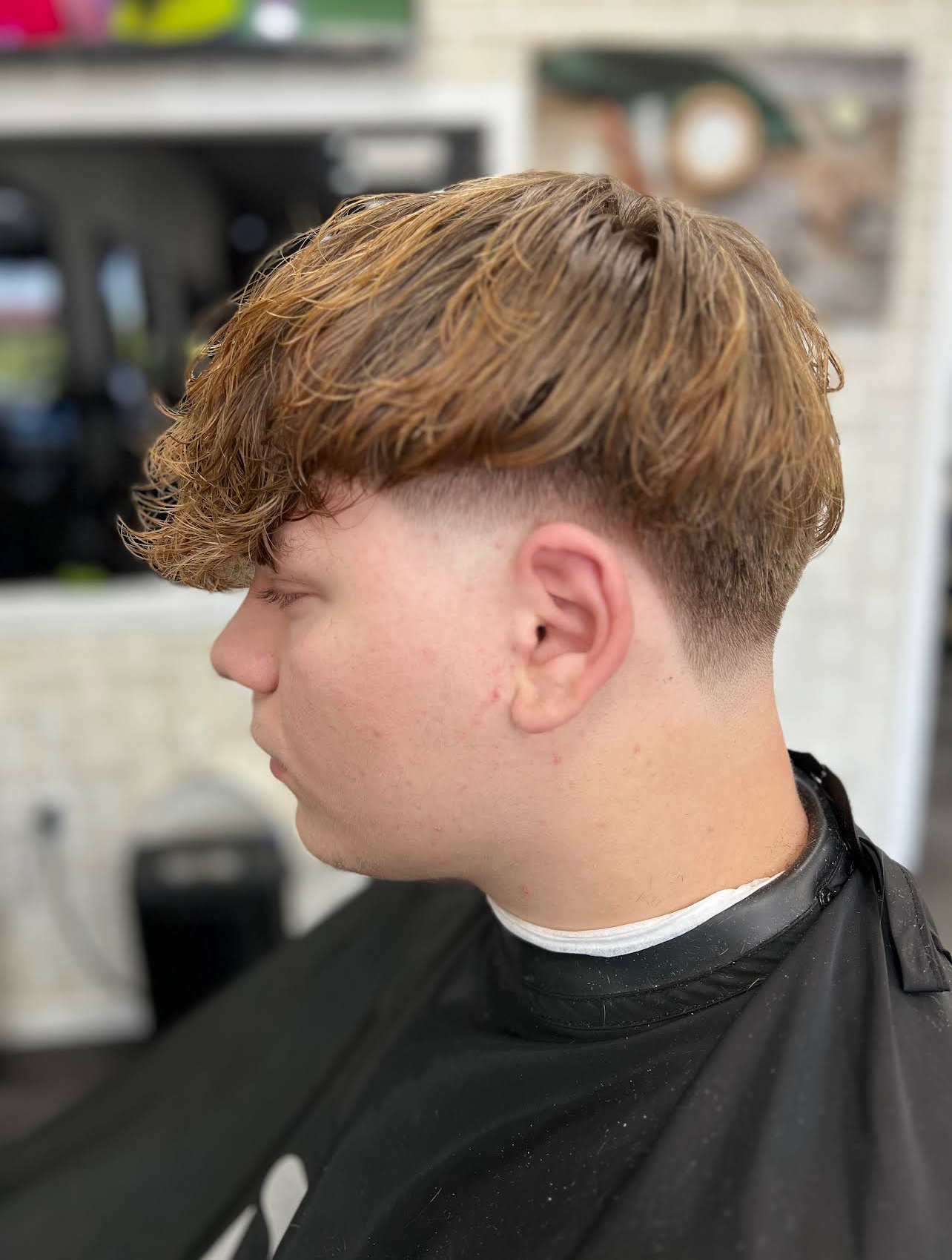 Modern mullet with drop fade — client side profile